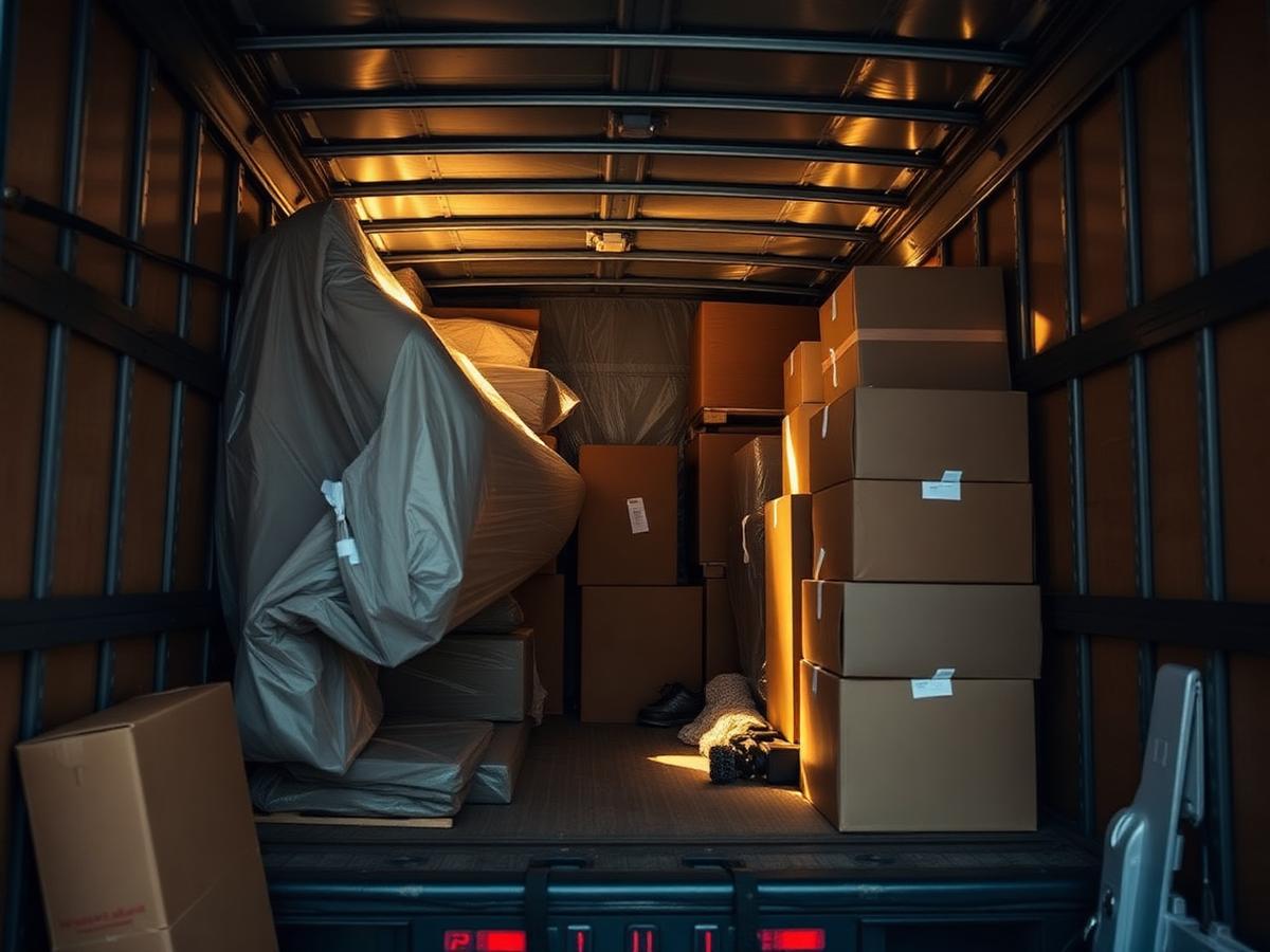 Truck loaded neatly